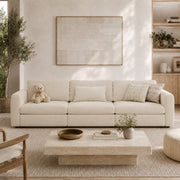 3-Seater Modular Sofa in Cream Chenille - 35" W x 22" D Per Seat
