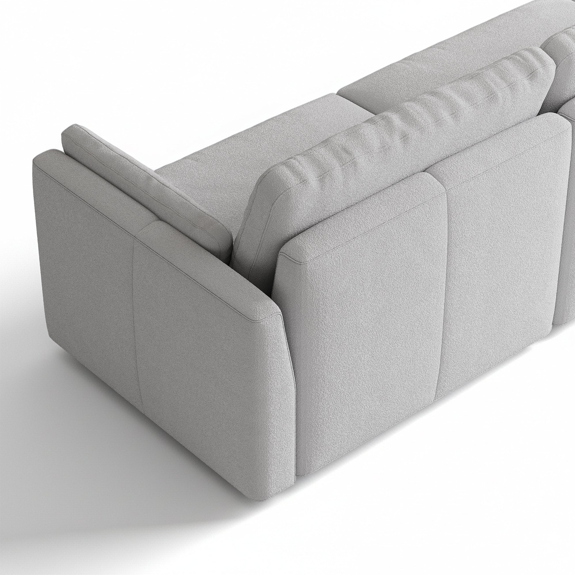 3-Seater + Ottoman Dove Grey Chenille Modular Sofa with Wide Seat