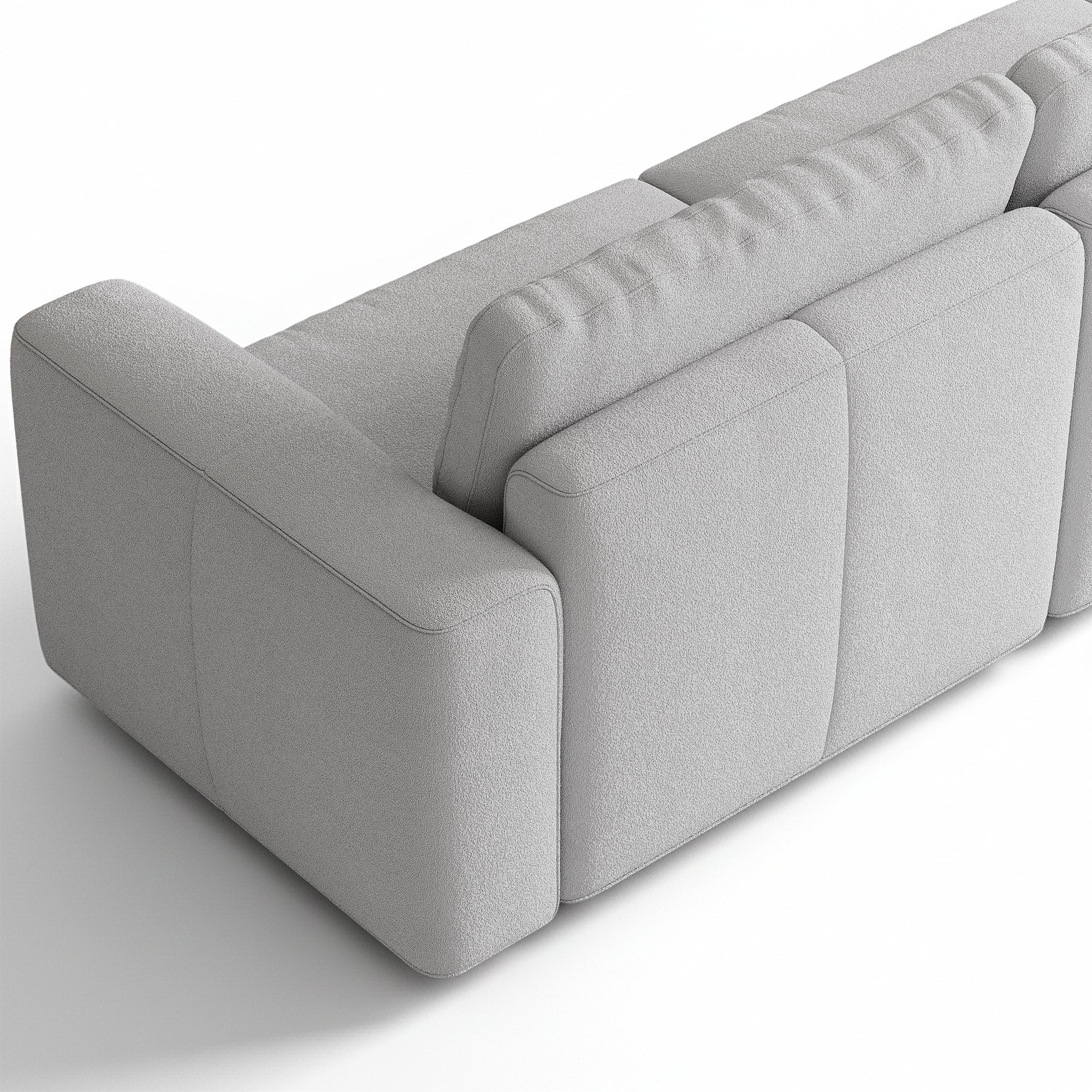 3-Seater + Ottoman Dove Grey Chenille Modular Sofa with Wide Seat