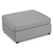 Storage Ottoman With Dove Grey Corduroy Cover